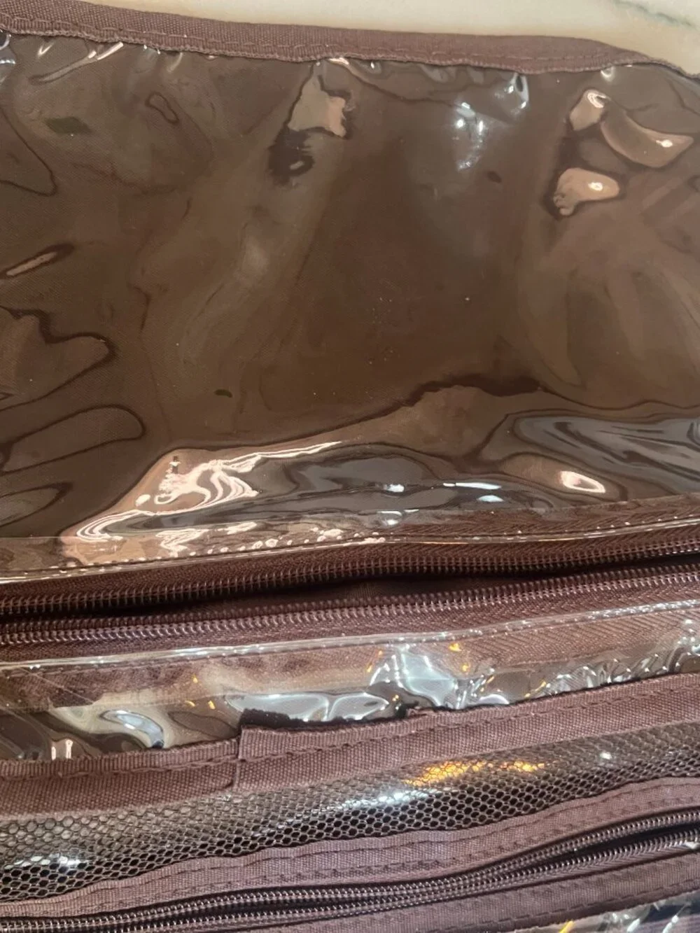 Like New Mangano Brown Hanging Cosmetic Bag
